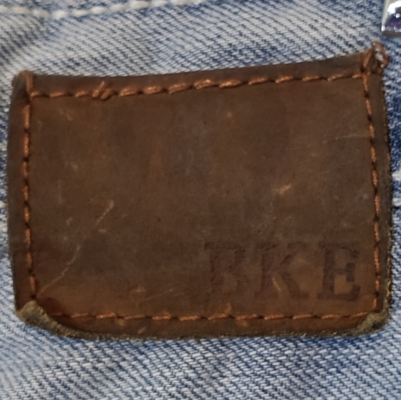 BKE Seth Jeans Size 38 X 30.5 High Rise Lightwash Straight Leg Whiskering Fading - Picture 14 of 16